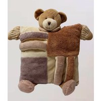 Kuschelkissen Teddy Bär Plüschbär Stofftier Flauschig Patchwork Dekokissen Zierkissen Sofakissen Kinder Spielzeuge 4030cm Inkl.füllung von BySoni