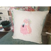 Boho Besticktes Flamingo Kissen - Strand Dekor Boho Besticktes Flamingo Kissen - Strand Dekor von ByTheSeashoreDecor
