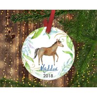 Christbaumschmuck Für Jungen. Junges Pferd Ornament.pferdeliebhaber.weihnachtsschmuck. Personalisierter Christbaumschmuck. Kleiner Junge von ByTracey
