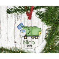 Kinder-Weihnachtsverzierung.weihnachtsverzierung.personalisierte Weihnachtsverzierung.trash-Lkw-Verzierung von ByTracey