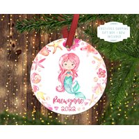 Mädchen Christbaumschmuck. Meerjungfrau Ornament.weihnachtsschmuck. Personalisierter Weihnachtsgeschenk.mädchen Geschenk von ByTracey