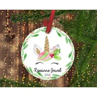 Mädchen Einhorn Weihnachtsschmuck.einhorn Ornament.einhorn.weihnachtsschmuck. Personalisierter Christbaumschmuck von ByTracey