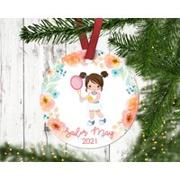Mädchen Tennis Weihnachtsschmuck. Ornament.tennis.weihnachtsschmuck. Personalisierter Christbaumschmuck von ByTracey