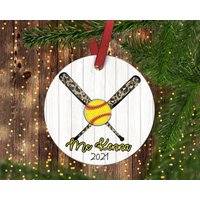 Softball Weihnachtsschmuck. Ornament.softball.weihnachtsschmuck. Personalisierter Christbaumschmuck. Kinder Christbaumschmuck von ByTracey
