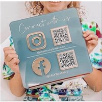 Qr-Code Aufsteller Instagram Facebook Business Social Media Schild | Salon Zeichen von ByVictoriaMaxwell