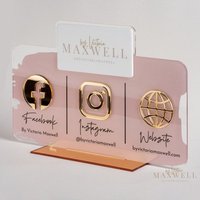 Triple Icon Mit Logo Business Social Media Zeichen | Salon Schild Schönheit Friseur Kosmetikerin von ByVictoriaMaxwell