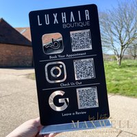 Triple Icon Und Qr Code Business Social Media Zeichen | Salon Schild Schönheit von ByVictoriaMaxwell