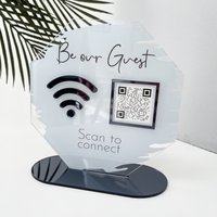 Wifi-Qr-Code-Zeichen | Salonschild Schönheitszeichen Kosmetikerin-Schild Barcode-Scan Gastfreundschaft, Bar, Restaurant Oder Zuhause von ByVictoriaMaxwell