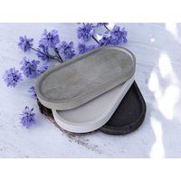 Ovales Tablett Aus Beton L Raysin Dekotablett Schmuckschale von ByVoegleinB