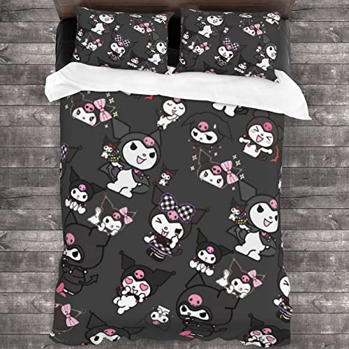 BybAgs Bed Sheets Set Bettwäsche 200x200 Bettwäsche Mädchen Bettbezug 200x200 Duvet Cover 200x200 Kawaii 3D Bettwäsche (3,200x200cm+80x80cmx2) von BybAgs