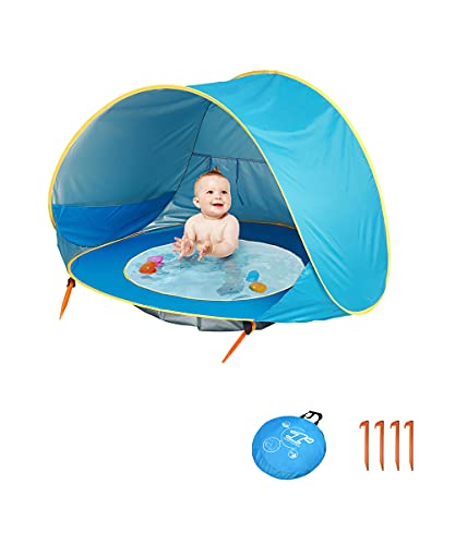 Bycc Bynn Baby Strandzelt, Pop Up Portable Beach Canopy, UV-Schutz Sonnenschutz mit Pool für Kleinkinder (Blau) von Bycc Bynn