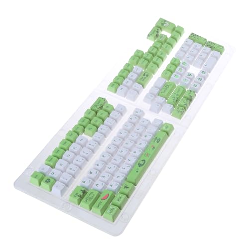 129 Tasten, grüne Tastenkappen, OEM-Profil, 12 mm dick, PBT-Tastenkappe für 61/87/104/108-Layout, mechanische Tastatur-Tastenkappen, kompaktes Design von Bydezcon