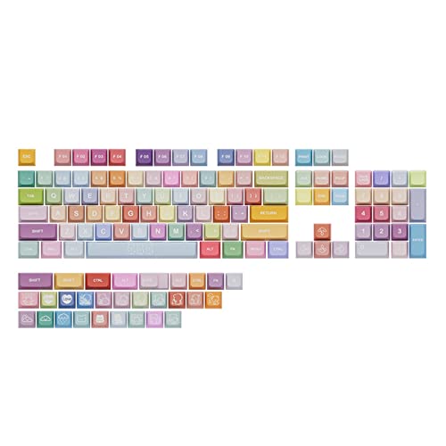 133 Tastenkappen PBT Dye-Sublimated Keycap Mechanische Tastatur XDA Profile Keycap für 61/63/64/68/82/84/87/96/98/100/104/108 133 Tastenkappen von Bydezcon