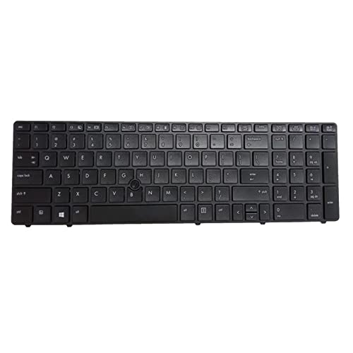 Bydezcon Ersatz-US-Tastatur für 6560B/EliteBook 8570P 8560P Laptop US schwarz englische Tastatur mit Rahmen Zubehör Englische Tastatur Ersatz von Bydezcon