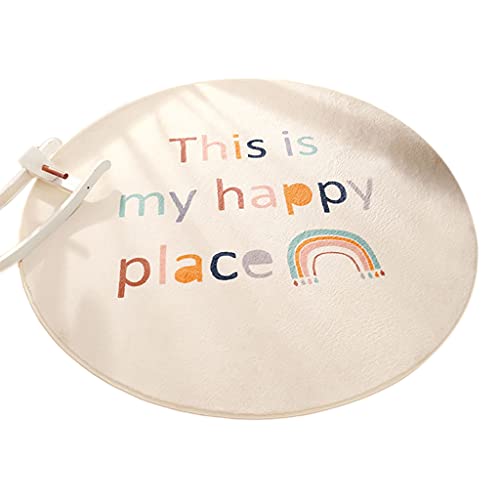 Bydezcon Nordic Rainbow runder Teppich für Kinder, Baby, zum Spielen, Krabbelmatte, rutschfester Teppich, Regenbogen-Teppich, runder Teppich von Bydezcon