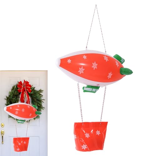 Byeaon Aufblasbare Weihnachtsdekoration - Hängbarer Festlicher Baumschmuck Für Weihnachten | Hängbare Raumschiff-Form Deko für Tür Fenster Vorgarten Garten Wand Baum Kamin Winterfest von Byeaon