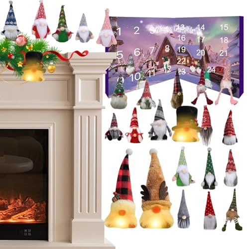 Byeaon Countdown Kalender - Leuchtender 24 Tage Urlaubs Kalender Gartenzwerg - Festliche Wanddekoration Für Zuhause Partyzimmer Geschenkidee von Byeaon