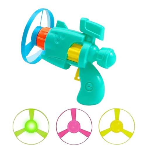 Byeaon Haustiere Light-up Flying Disc Cat Launcher Set, Glühen in dunkler Outdoor-Scheibe, interaktives Spinnspielzeug, helles LED-Action-Design, 1-2 cm, für das Camping von Byeaon