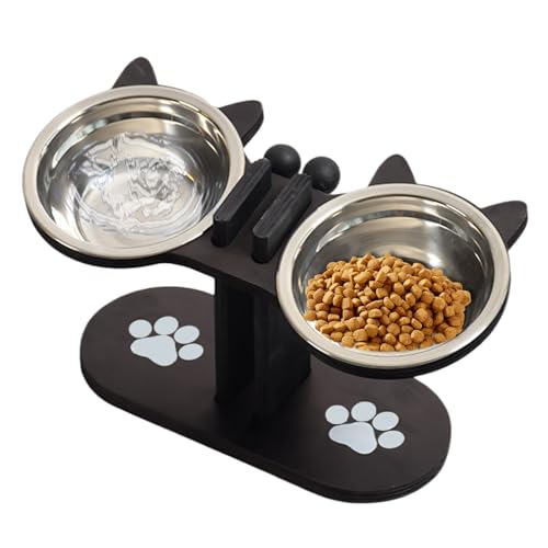 Byeaon Hundefutter- Und Wassernapf Set | Verstellbarer Hundefutternapf Ständer - Tier Trinker Für Kätzchen Welpe Tägliche Aufbewahrung Haus Wohnung Innenbereich Außenbereich Reise Senioren Trinknapf von Byeaon