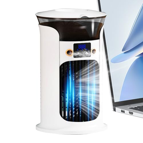 Byeaon Persönlicher Luftkühler | Bürotaugliche Leise Kühlzubehör | Tragbarer USB-Betriebener Luftkühler Mit LED Für Schlafzimmer Garage Camping von Byeaon