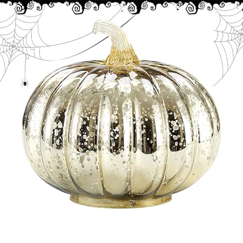 Kürbislicht, Kürbisse Mit Funkelnden Lichtern, Mit Timer Beleuchtete Funkelnde Sternennacht-Kürbisse Aus Glas, Einfach Und Sicher Zu Verwenden, Kann Lange Verwendet Werden, 15 X 15 Cm, Für Zu Hause von Byeaon