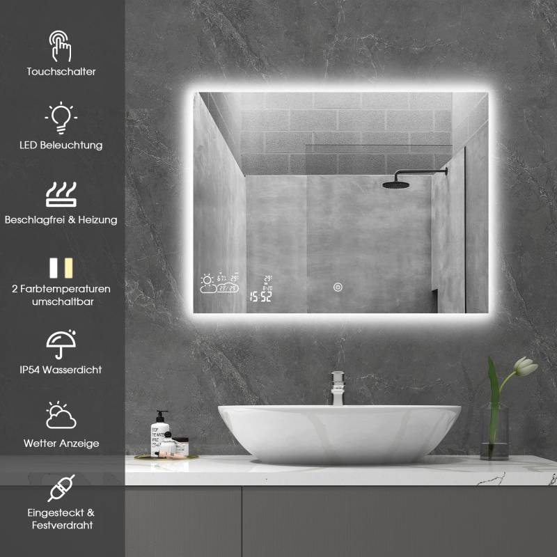 Infrarotheizung Smart Spiegel 260W mit Thermostat & LED Infrarotheizung Smart Spiegel 260W mit Thermostat & LED von Byecold