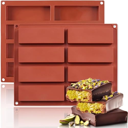 2 Stück Schokoladenform Silikon Tief,Schokoladenform Silikon Rechteckige Schokoladenform Silikon,Müsliriegel Backform Schokoladenform Silikon Tief Silikon Schokoladenform Tafel Tief für DIY von Byffoer