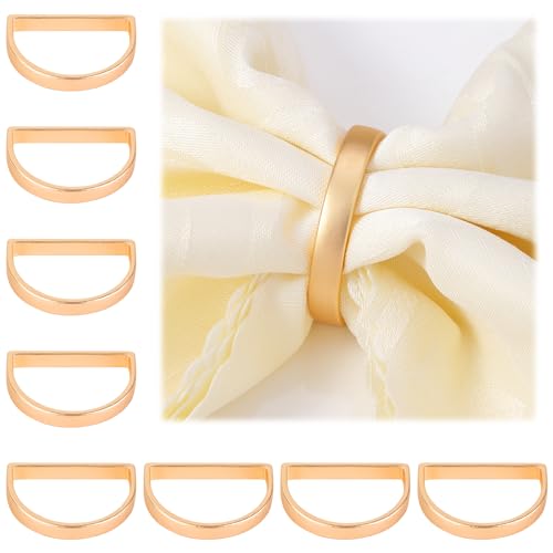 8 Stück Serviettenringe Gold,Serviettenringe Set Metall Serviettenschnallen Serviettenhalter,Servietten Ringe für Hochzeitsfeier Abendessen Hotel Festival Abendessen Esstisch Tischaccessoires von Byffoer