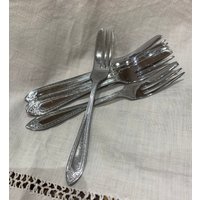 Dessert Gabeln, Gebäck Gabeln. Vintage Besteck. Verchromt. Nachmittagstee. Hochzeitsgeschenk von BygoneButtonEmporium