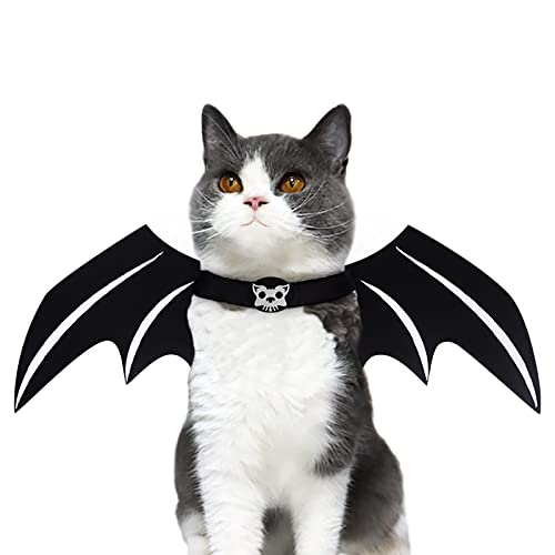 Halloween Katze Fledermaus Flügel Kostüm Haustier Cosplay Vampir Bekleidung Kleiner Weihnachtskleidung Fledermaus Skelett Knochenflügel mit Kätzchen Welpen Schädel Zurück Klettverschluss Dekoration von Byhoo