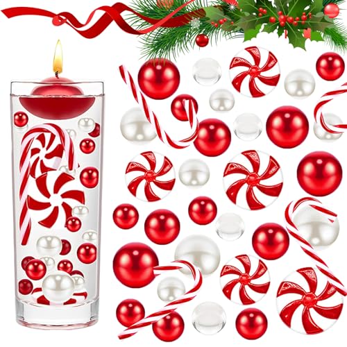 6054 Stück Weihnachts Vasenfüller,Wasserperlen Weihnachten Schwebende Weihnachtsvasenfüller mit Zuckerstangen und runde Bonbons aus Plastik für Weihnachtsdekoration Tischdekoration 6054 Stück Weihnachts Vasenfüller,Wasserperlen Weihnachten Schwebende Weihnachtsvasenfüller mit Zuckerstangen und runde Bonbons aus Plastik für Weihnachtsdekoration Tischdekoration von Byhsoep