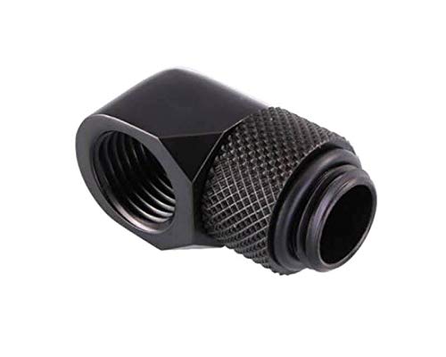 Bykski G 1/4 Zoll (6,35 mm) Winkelverschraubung drehbar 90 Grad Stecker auf Buchse (B-RD90-X) schwarz von Bykski