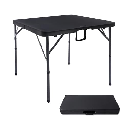 Byliable 86,4 cm quadratischer klappbarer Kartentisch, zusammenklappbarer Esstisch, tragbarer Esstisch, robuster HDPE-Kunststoff, faltbar mit Tragegriff, für drinnen und draußen, für Picknick, Camping Byliable 86,4 cm quadratischer klappbarer Kartentisch, zusammenklappbarer Esstisch, tragbarer Esstisch, robuster HDPE-Kunststoff, faltbar mit Tragegriff, für drinnen und draußen, für Picknick, Camping von Byliable