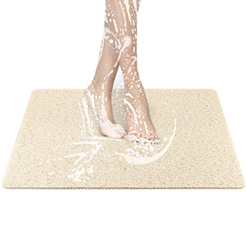 Bylphy Duschmatte rutschfest, Anti-rutsch Badewannenmatte mit Massage-Effekt, PVC-Luffa Duschmatte, Schnell Trocknend Badematte für Badewanne und Nassbereiche (Beige, 80 x 40 cm) von Bylphy