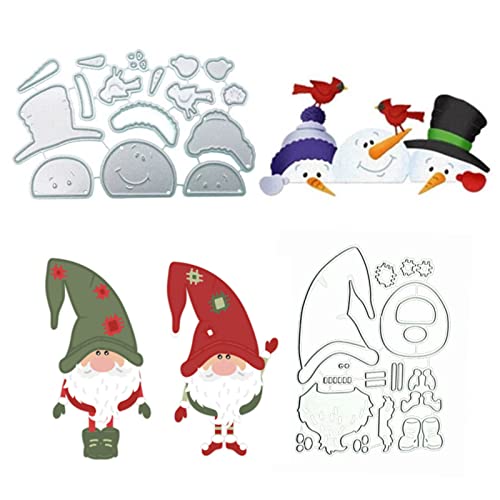 2 Stück Weihnachten Stanzformen, Schneemann Santa Präge Schablonen, für DIY Scrapbook Album Papierkarte Kuchendeckel Basteln von Bymivofun