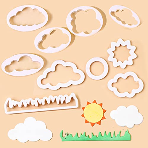 Bymivofun 10 Stück Wolke Ausstechform, 3D Rundbacken Kekse Fondant Keksschneider Kuchendekoration für Baby Kinder Kinder Küche Geburtstag Cafe Backzubehör DIY Modul Bymivofun 10 Stück Wolke Ausstechform, 3D Rundbacken Kekse Fondant Keksschneider Kuchendekoration für Baby Kinder Kinder Küche Geburtstag Cafe Backzubehör DIY Modul von Bymivofun