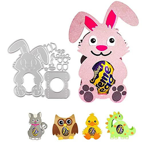 Bymivofun 3D Oster Stanzbögen, Hasen Eier Stanzformen, Oster Stanzschablonen Set, für Scrapbooking, Fotopapier, Karten, Bastelprägung, DIY-Herstellung (Hase) von Bymivofun