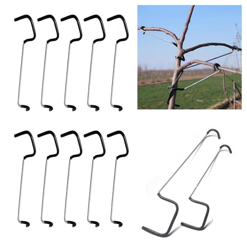 Bymivofun Obstbaum-Zweigausbreiter 10 Stück, Verstellbarer 7-Zoll-Zweigexpander mit PP+SEBS-Schutzhülle für Apfel/Birne/Kirschbäume, Rutschfester Zweighalter (Stamm ≤4cm, Zweig ≤1cm) von Bymivofun