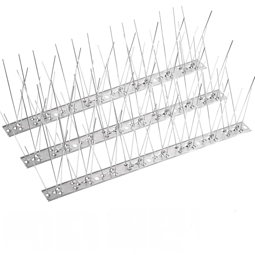 Bynccea Vogelabwehr Edelstahl Taubenabwehr Spikes, Langlebige Vogelspikes Zaunspikes Vogelabschreckung Spikes für Anti-Krähen, Möwen und kleine Vögel（3Meter） von Bynccea