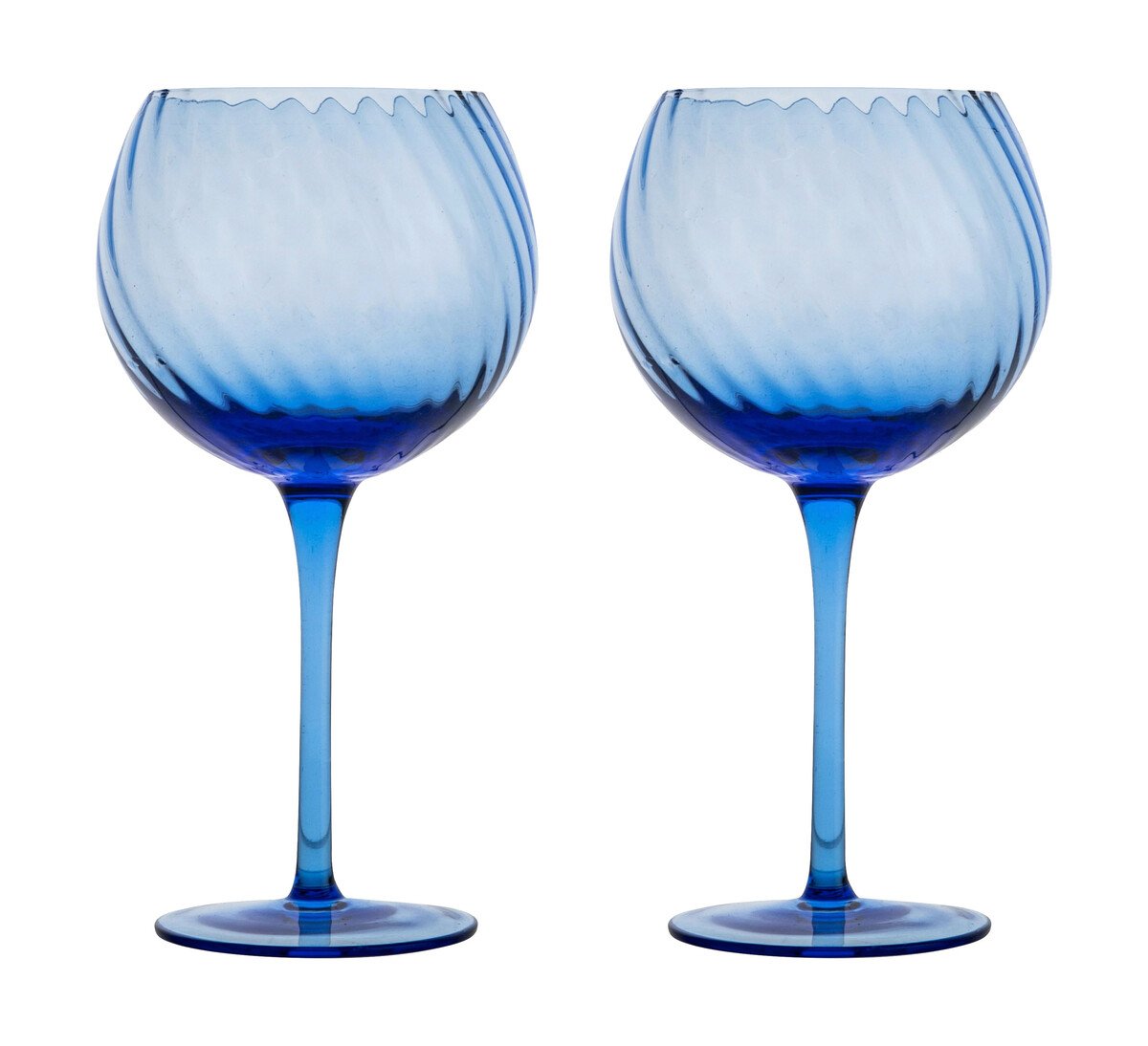 Weinglas Opacity 470ml H:19cm D:10cm 2er-Set blau Weinglas Opacity 470ml H:19cm D:10cm 2er-Set blau von Byon