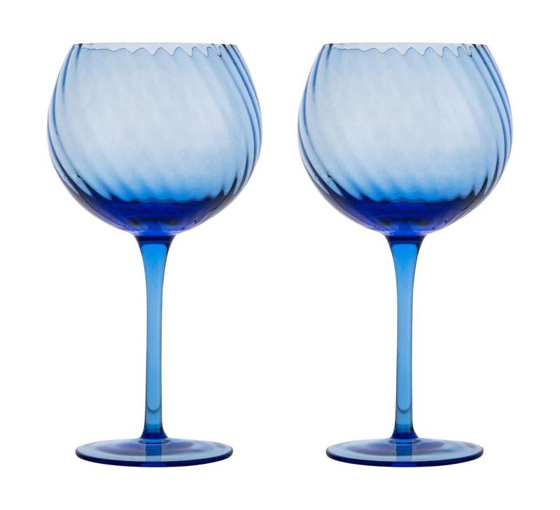 Weinglas Opacity 470ml H:19cm D:10cm 2er-Set blau von Byon