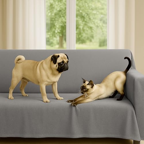 Byour3 - Sofaüberwurf 3 4 2 Sitzer Dicke Baumwolle Gemischter Sofa Cover Mehrzweck Sofabezug Auch Für Ecksofa L U Form Sofa-Couch Abdeckung Alles Abwaschbar Beständig (Stahlgrau, 1-Sitzer) von Byour3
