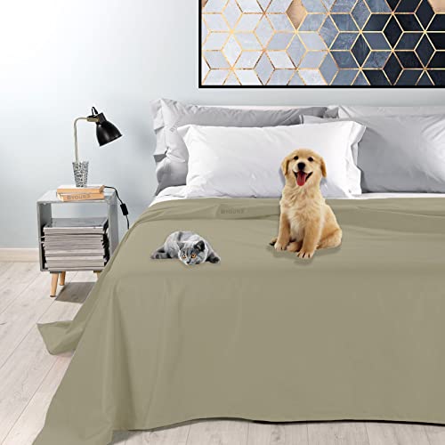 Byour3 - 100% wasserdichte Baumwolle Doppel Tagesdecke Wohndecke Dekostoff Einzelbett Queen Size Resistenter Schutz Anti-Kratze Tierhaare Haustieren Hunde Katzen Kinder Waschbar (Ingwer, Queen Size) von Byour3