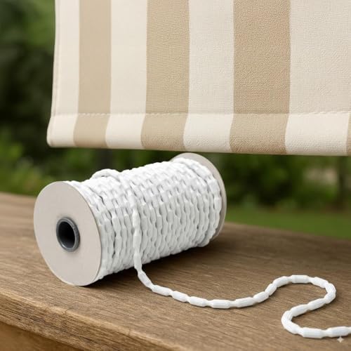 Byour3 BY3 – Winddichte Gardinengewichte – Superschwere Gardinenschnur 100 g/m Bleischnur für Vorhänge Stoffe und Moskitonetze Geflochtenes Gewicht Einfach zu nähen (weiß, 5 m) von Byour3