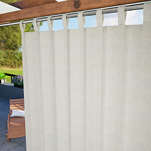 Byour3 - Balkon Markise Mit Stoffträgern Fallen Lassen Wasserdicht Anti-Schimmel Verdunkelungs Sonnenmarkise Vorhang Stoffringen Für Terrasse Pavillon UV-Schutztuch (Elfenbein Natural, B.155 x 285 L) von Byour3