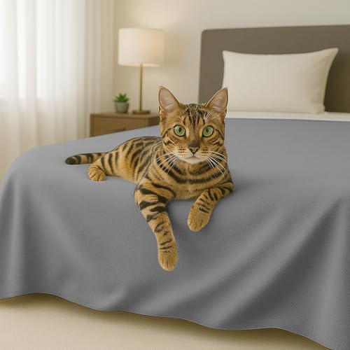 Byour3 - Bettüberwurf Bio-Baumwolle Gemischte Doppelbett Einzelbett Queen Size Bettdecke Sommer Frühling Dekorative Decke Widerstandsfähige Abdeckung Schlafzimmer (Stahlgrau, Queen Size) von Byour3