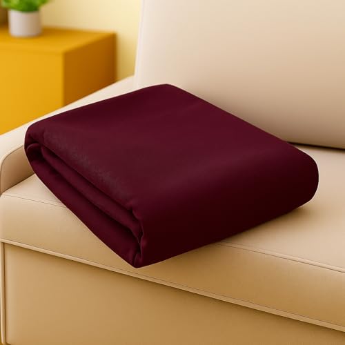 Byour3 – Mehrzweck-Überzugsstoff Doppelte Bio-Baumwolle Sofabezug Wohnzimmer-Sofaüberwurf Tagesdecke Tischabdeckung Couch 3-Sitzer Einzel Doppelbett Tischdecke (Panama-Schwarzkirsche 180x275cm) von Byour3