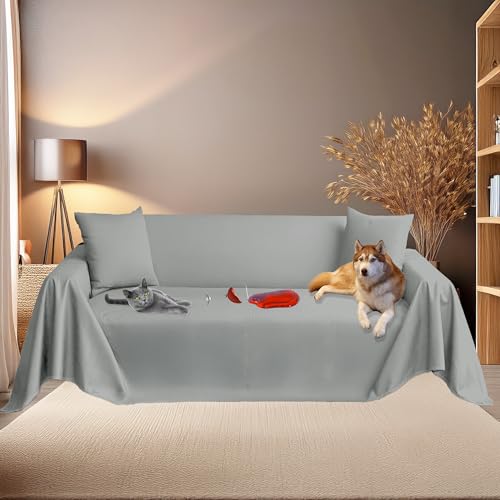 Byour3 – Sofabezug SUPER WASSERDICHT 3 2 4 Sitzer - Sofaschoner Katze Hund Kinder Haustiere - Sofaschutz Fleckenabweisender Anti Tierhaare Sofa-Abdeckung Rechteckig Waschbarer (Stahl, 1 Sitzer) von Byour3