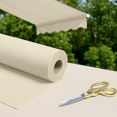 Byour3 - Stoff als Meterware Für Markisen UV-Schutz Schatten Sonnensegel Balkon Veranda Planen Pavillon Pergola Seitenfalten Markise Camper Bootskissen (Elfenbein, 200 cm Breite Rolle) von Byour3