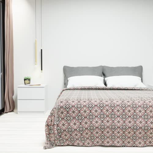 Byour3 - Tagesdecke Baumwolle Gemischte Doppelbett Einzelbett Queen Size Bettüberwurf Frühling Dekorative Decke Sommerdecke Mehrzweck Bunte Gesteppte Beständig Waschbar (Vietri Bordeaux, Einzelbett) von Byour3